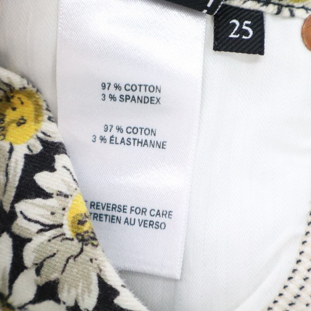 Womens 7 FOR ALL MANKIND Sz 25 Sunflower Skinny Jeans Stretch Black Yellow - Picture 7 of 12